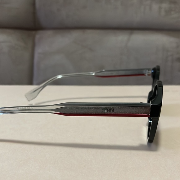 FENDI 53mm Rectangular Sunglasses In Black - Picture 3 of 7